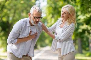 Sudden heart attacks can kill within an hour. Learn the warning signs, causes of acute myocardial ischemia, and how to reduce your risk. Mature Man Suffering Sudden Chest Pain While Walking With Wife In Park, Older Gentleman Having Heart Attack Symptoms, Worried Caring Woman Supporting Her Husband Feeling Unwell Outdoors, Closeup